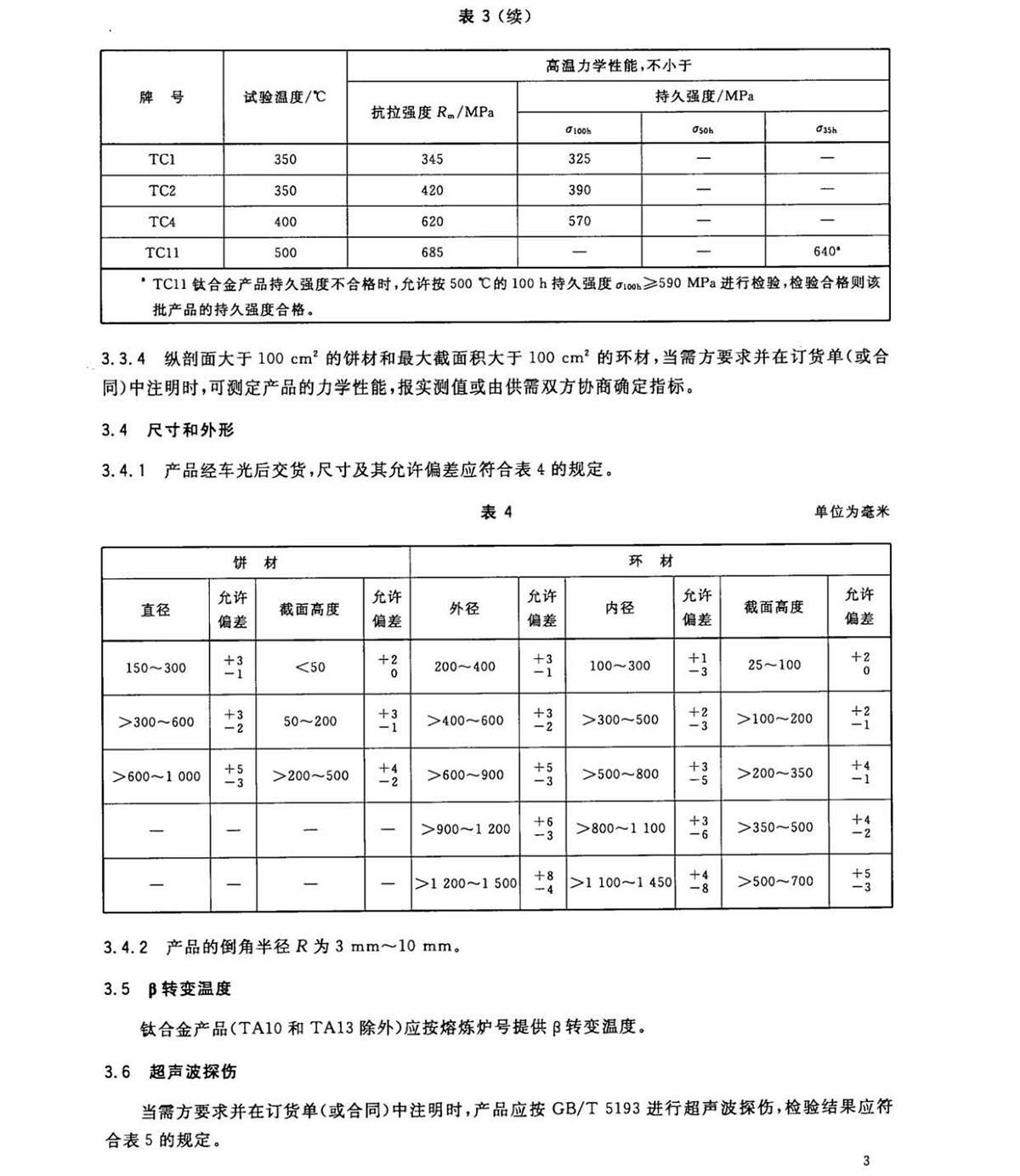 钛脊合金饼和环国度尺度 GB/T 16598-2013