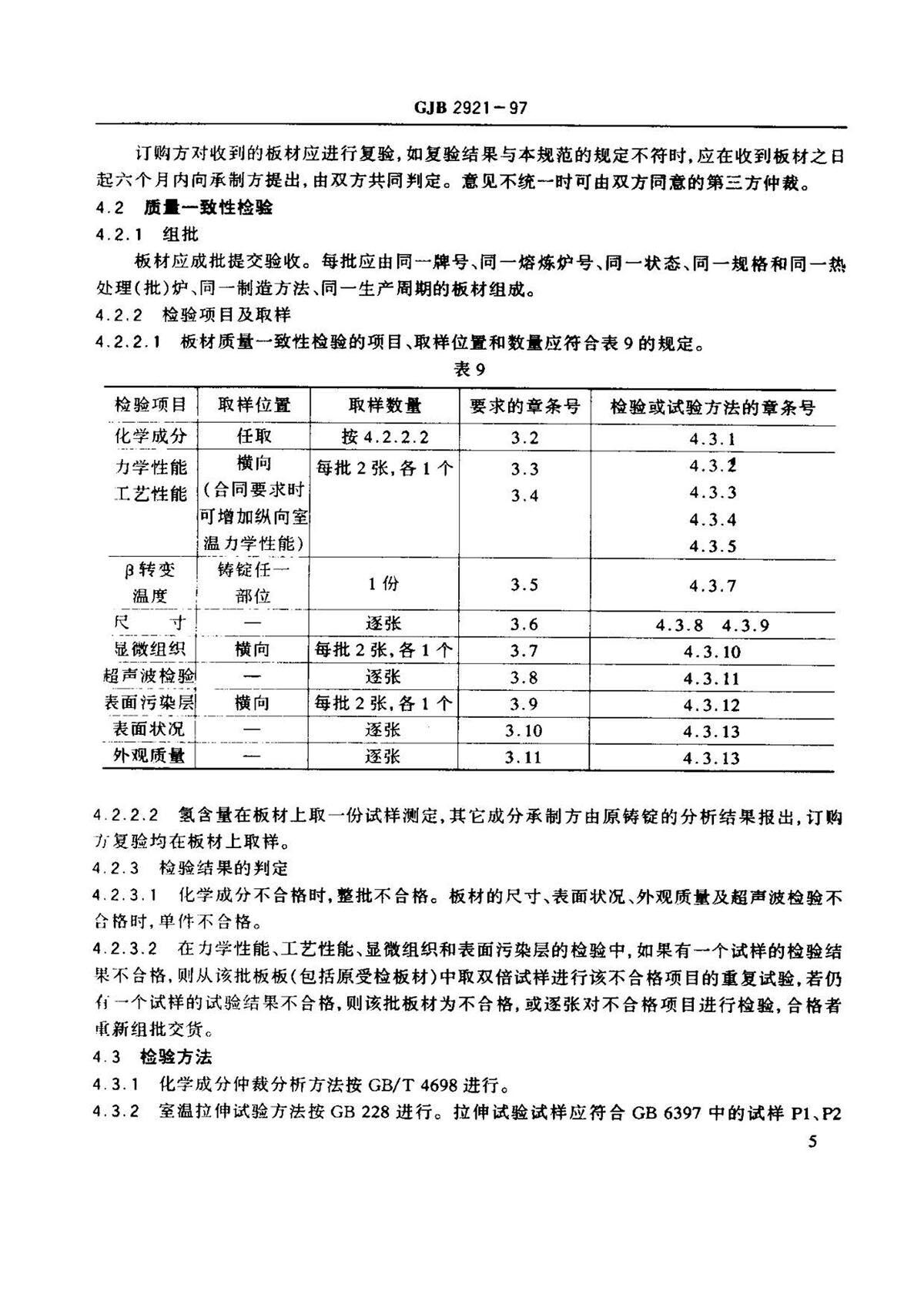 超塑成形用TC4钛合金板材国军标规范 GJB 2921-97 超塑成形用TC4钛合金板材国军标规范 GJB 2921-97